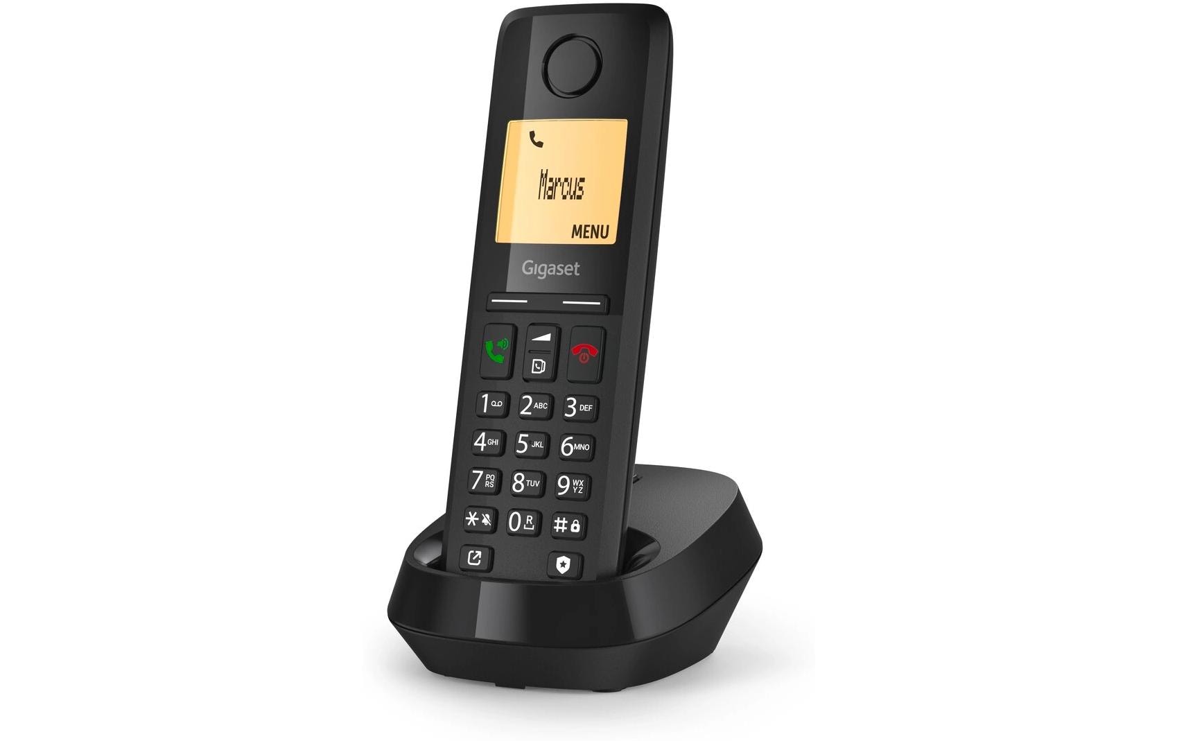 Gigaset Pure 300 schwarz analoges DECT-Schnurlostelefon