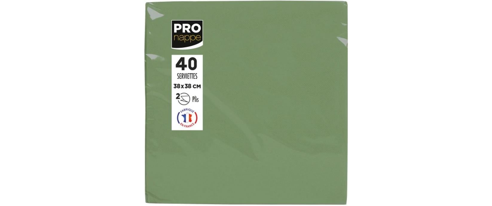 PRO nappe Servietten 38x38 cm, 40 Stück Oliv, 2-lagig, Papier
