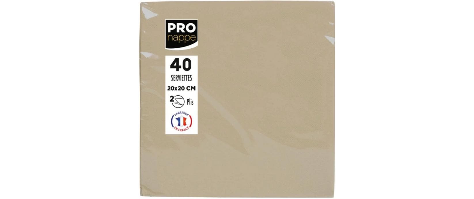 PRO nappe Servietten 38x38 cm, 40 Stück Beige, 2-lagig, Papier