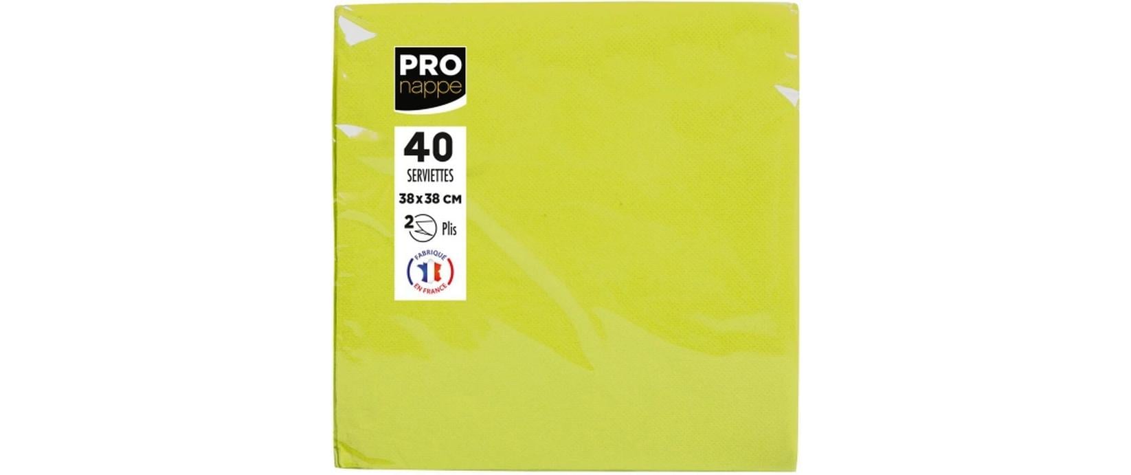 PRO nappe Servietten 38x38 cm, 40 Stück Kiwigrün, 2-lagig, Papier