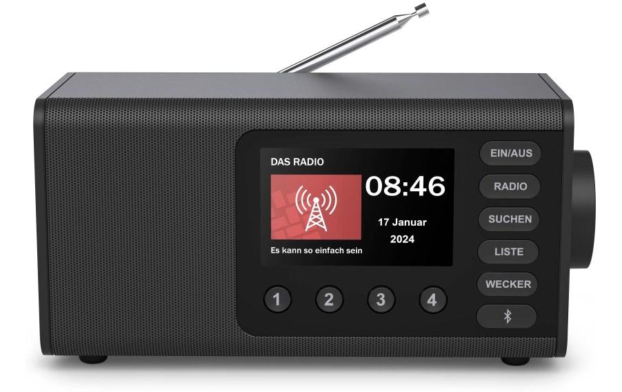 Hama Digitalradio DR1001, Schwarz DAB/DAB+,FM, BT, Radiowecker