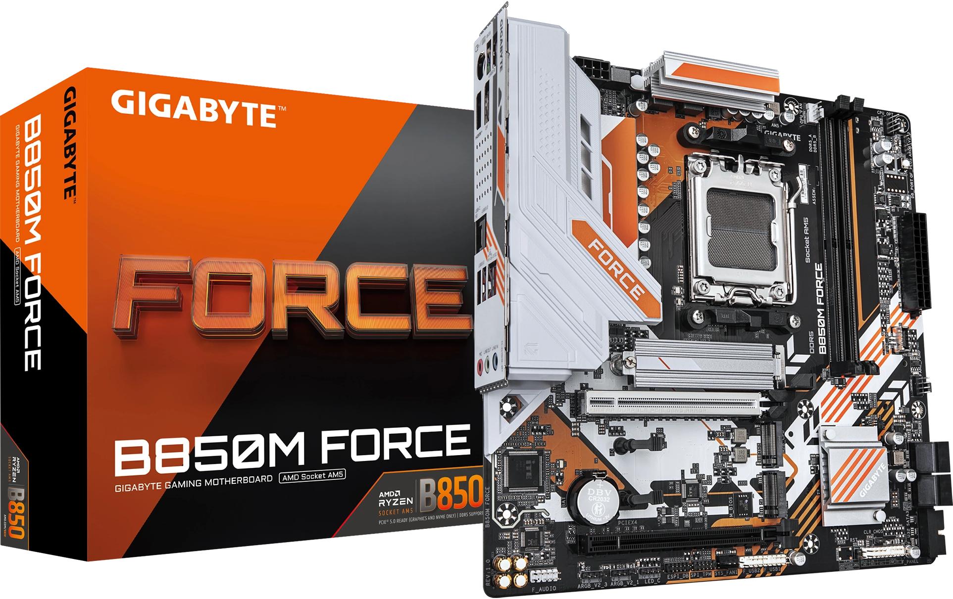 Gigabyte B850M FORCE, uATX AM5, AMD B850, 2x DDR5