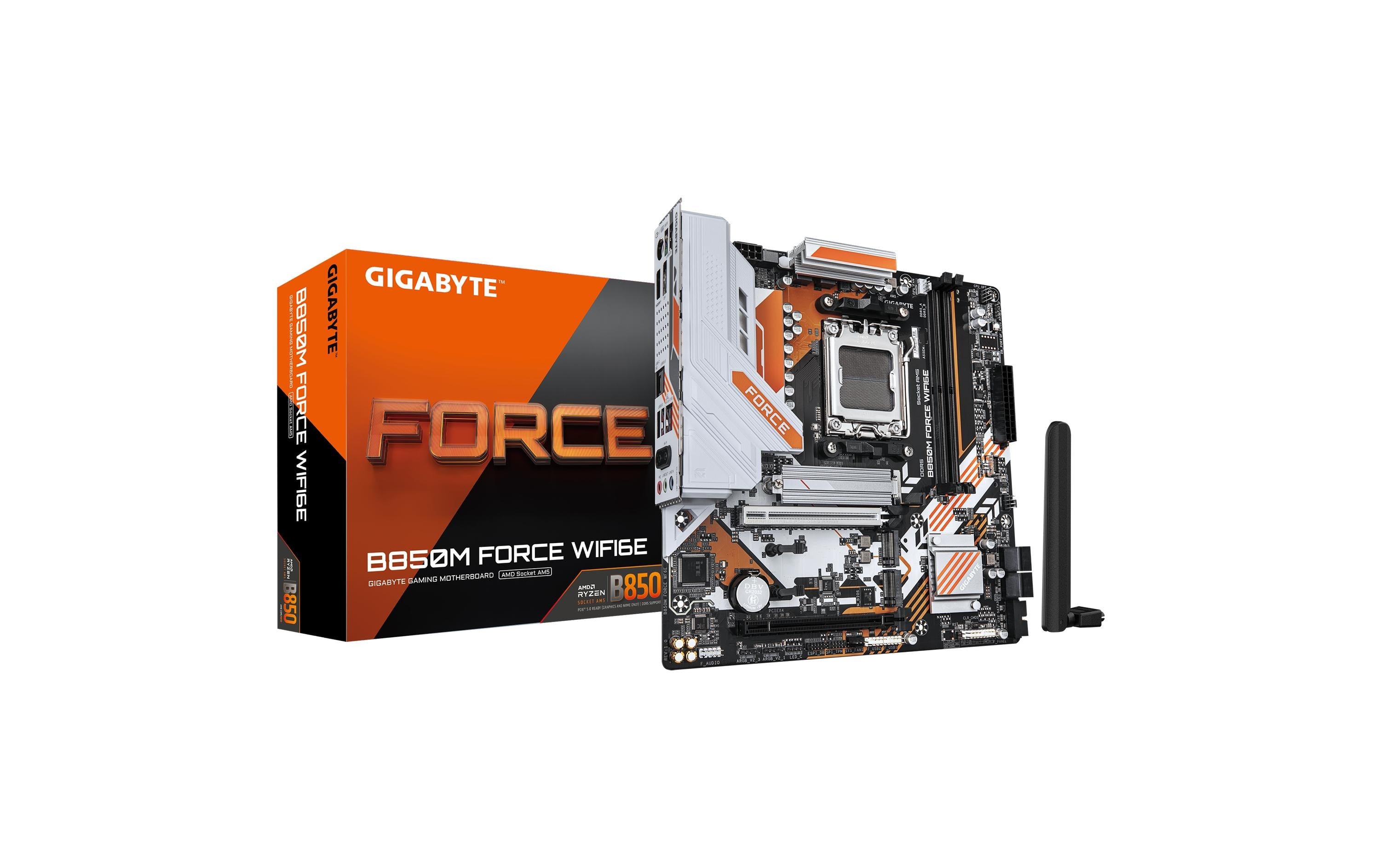 Gigabyte B850M FORCE WIFI6E, uATX AM5, AMD B850, 2x DDR5, WIFI 6E