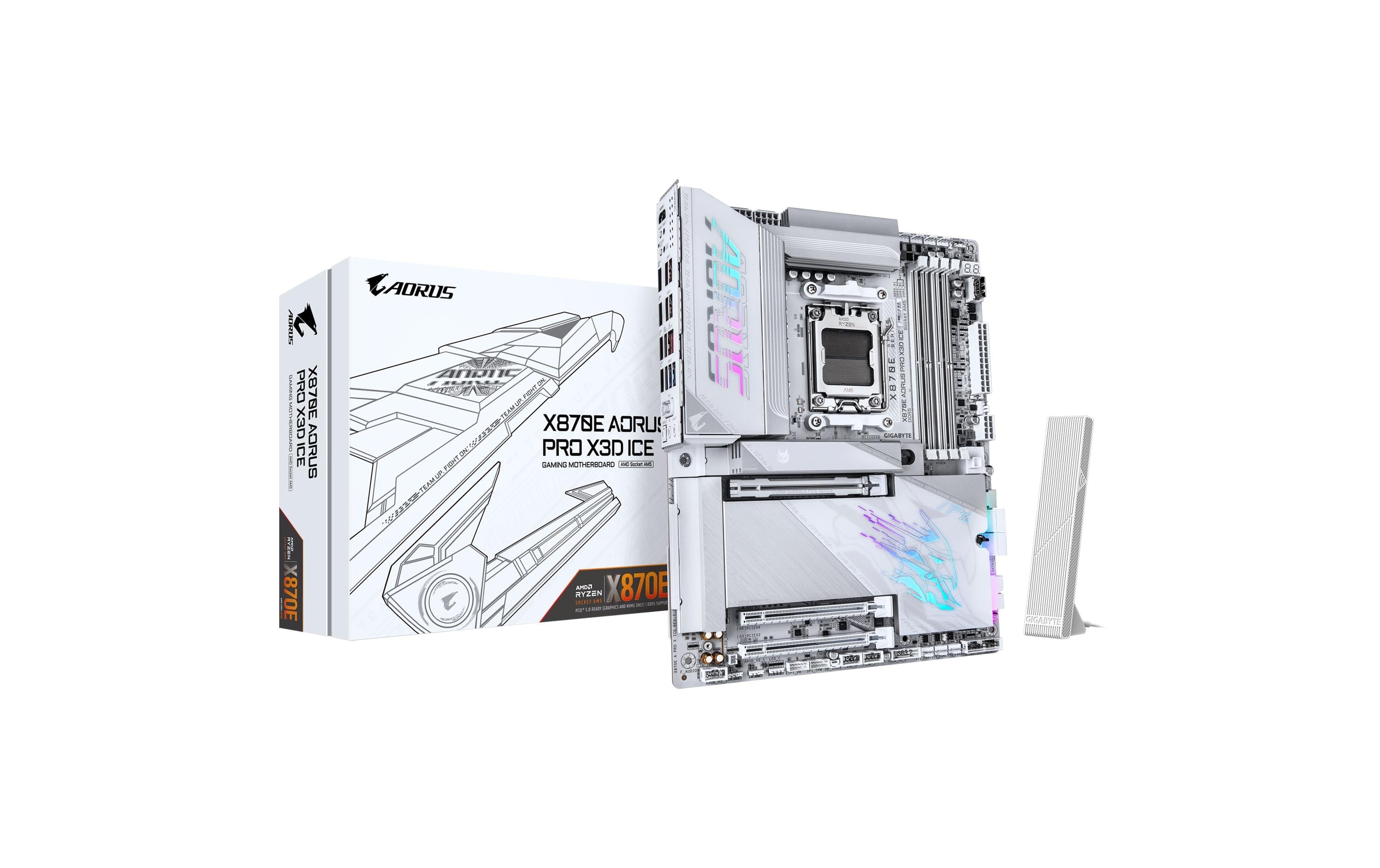 Gigabyte X870E AORUS PRO X3D ICE, ATX AM5, AMD X870E, 4x DDR5, WIFI 7