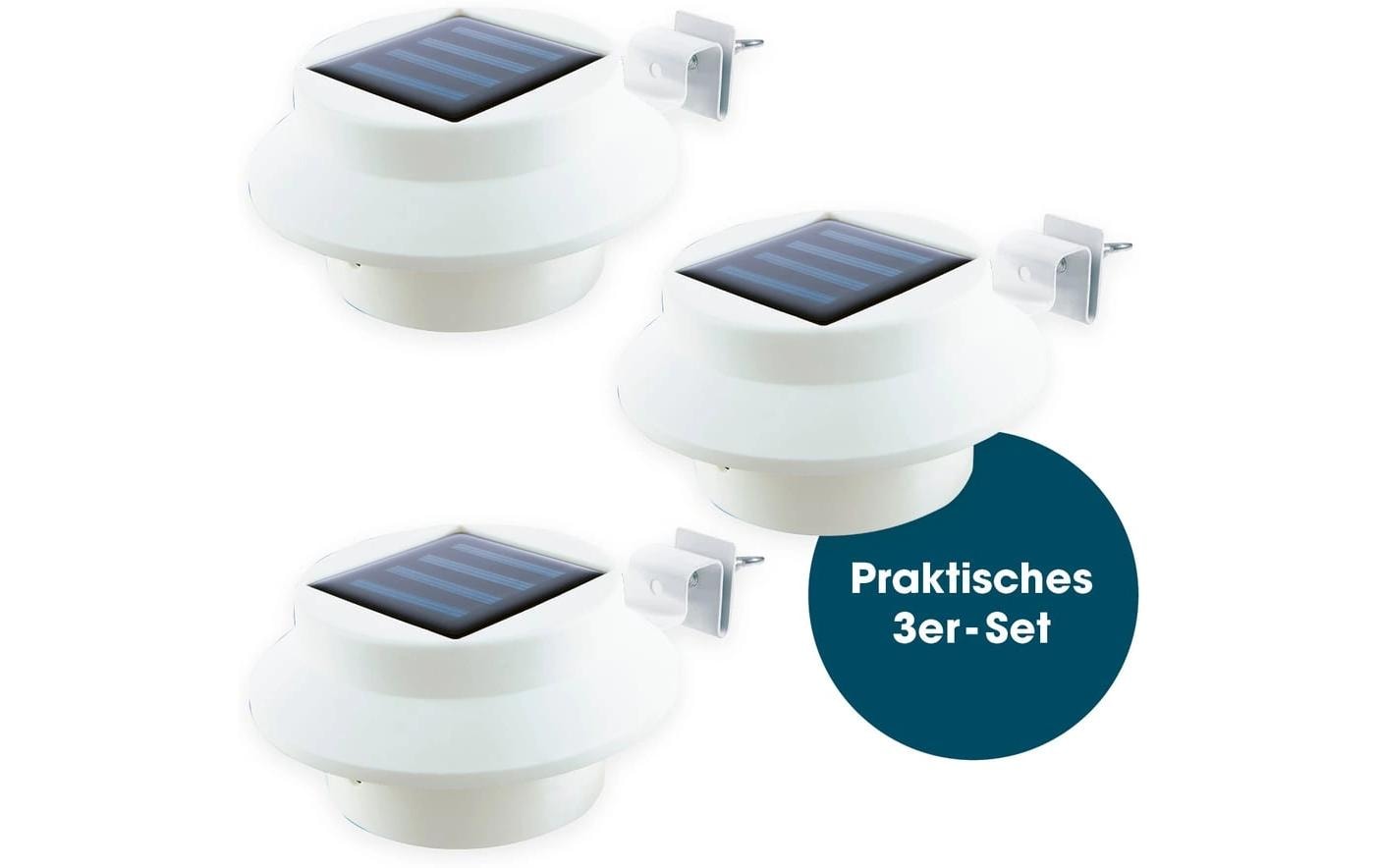 EASYmaxx Solar-Leuchte Dachrinne 3 Stk 3er-Set 1,2V