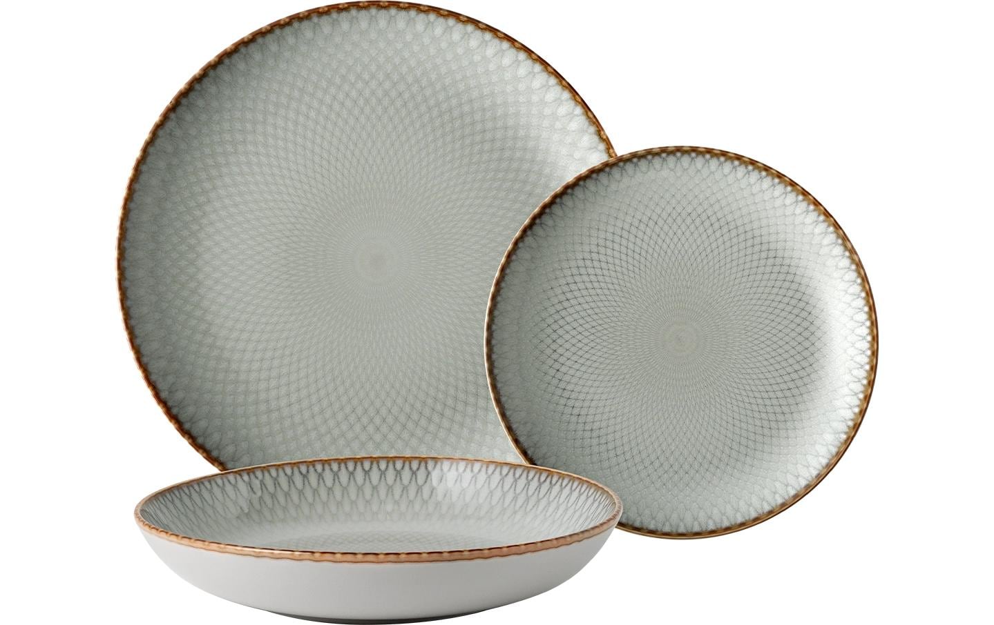 Lunasol Elements Day Mandala Tellerset 12-teilig, hellblau