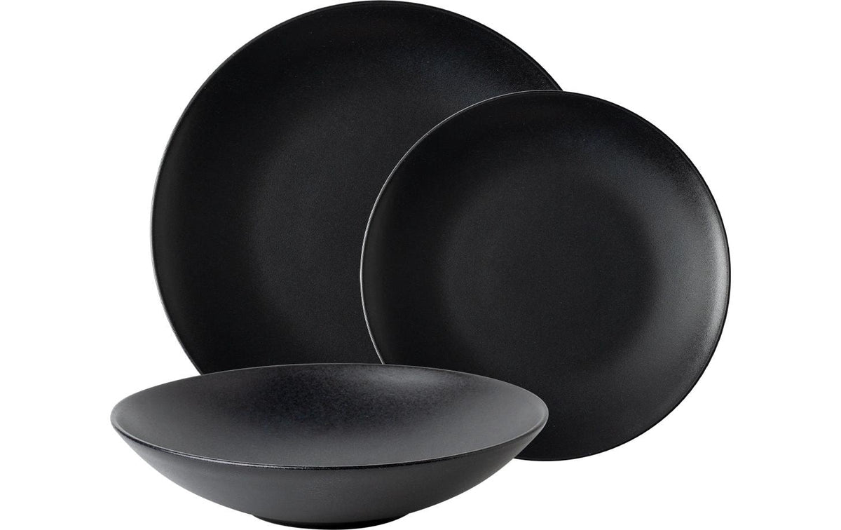 Lunasol Basic black matt Tellerset 12-tlg 12-teilig, schwarz matt