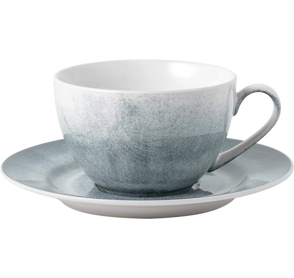 Lunasol Elements Vulcano Kaffee Set 4-teilig, grau, 4 Tassen, 4 Unterteller