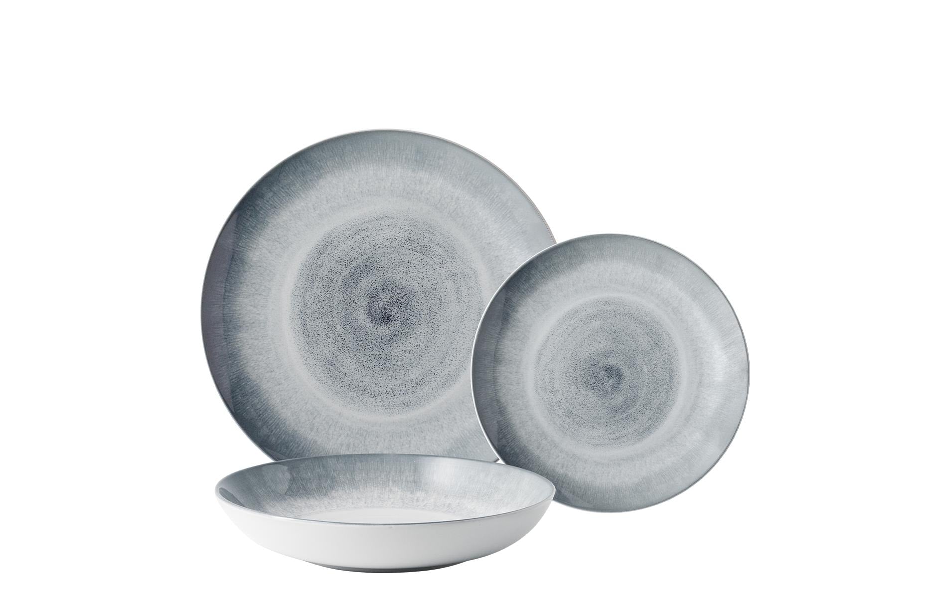 Lunasol Elements Vulcano Tellerset 12-teilig, grau