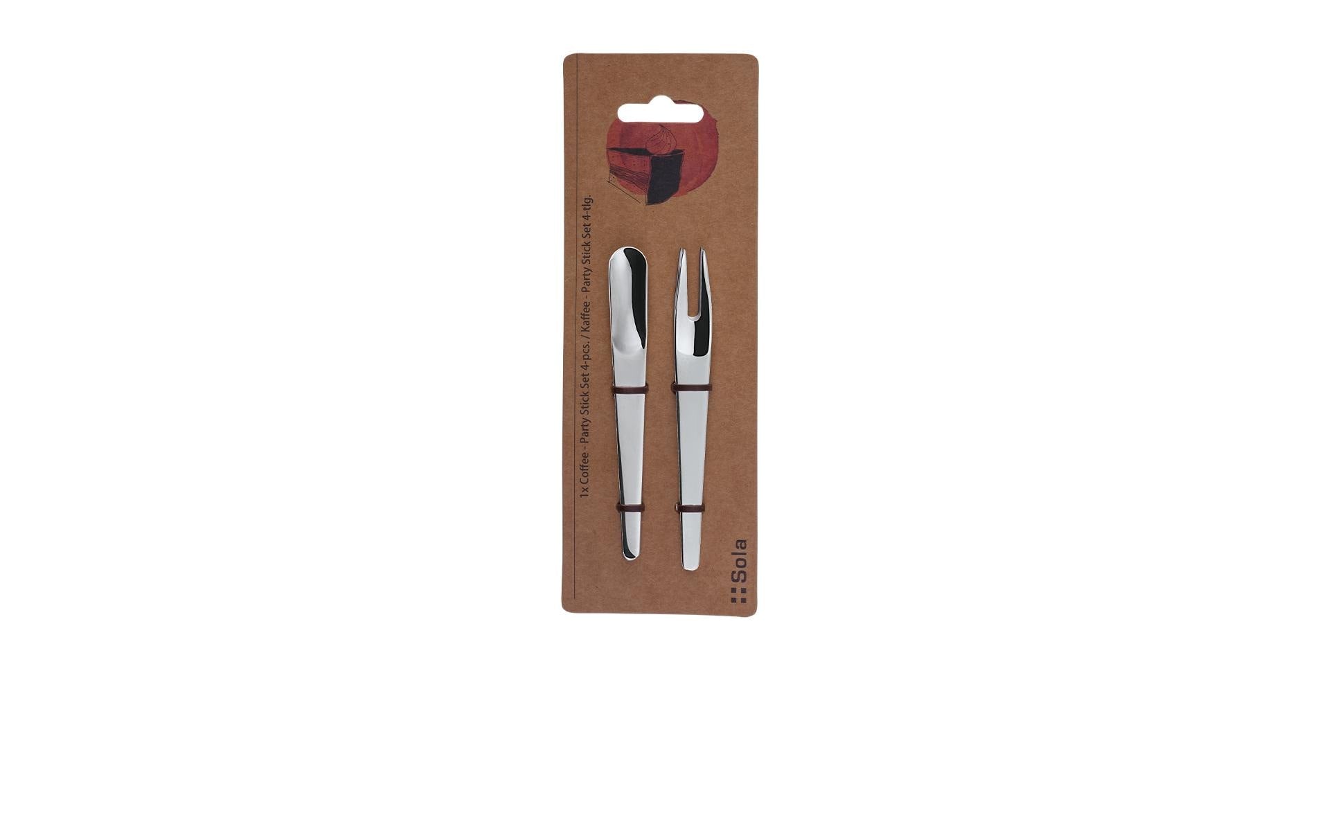 Sola Basic Alpha Kaffee-/Partystick Set 4- teilig,  poliert