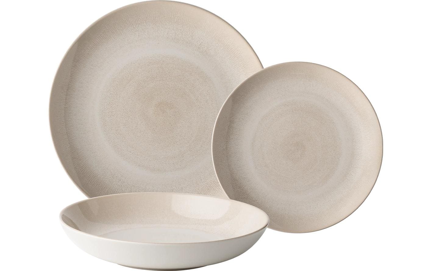 Lunasol Elements Vulcano Tellerset 12-teilig, sand
