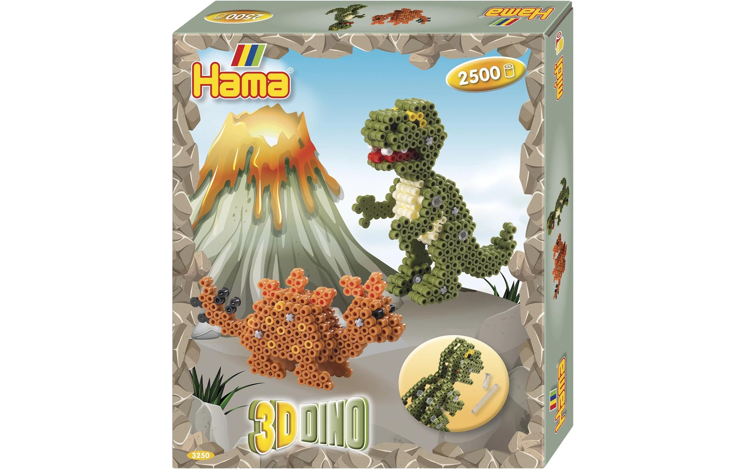 Hama Bügelperlen Geschenkspackung 3-D Dinos, 2500 Stk.