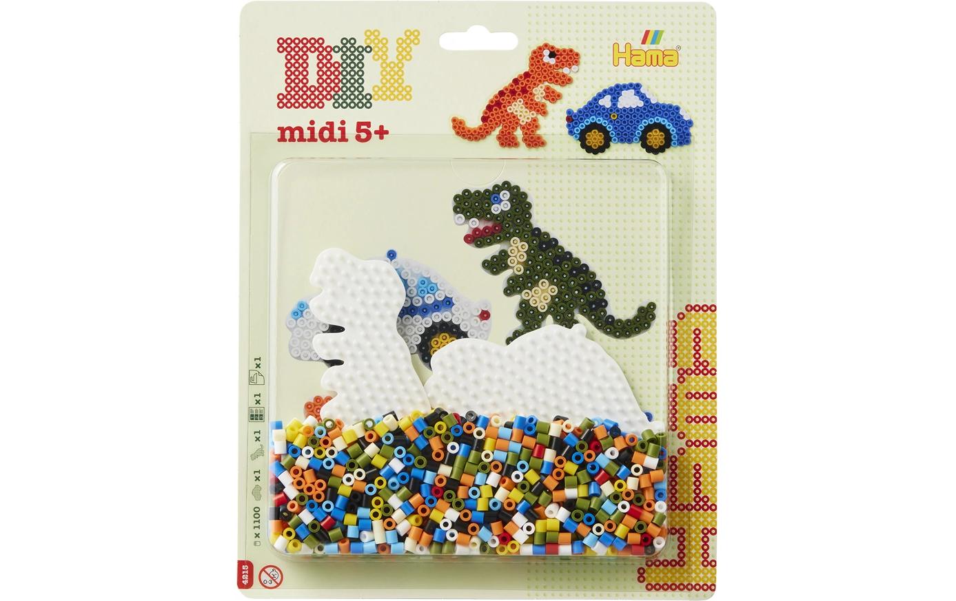 Hama Bügelperlen Grosse Blisterpackung Auto + Dinosaurier, 1100 Stk.