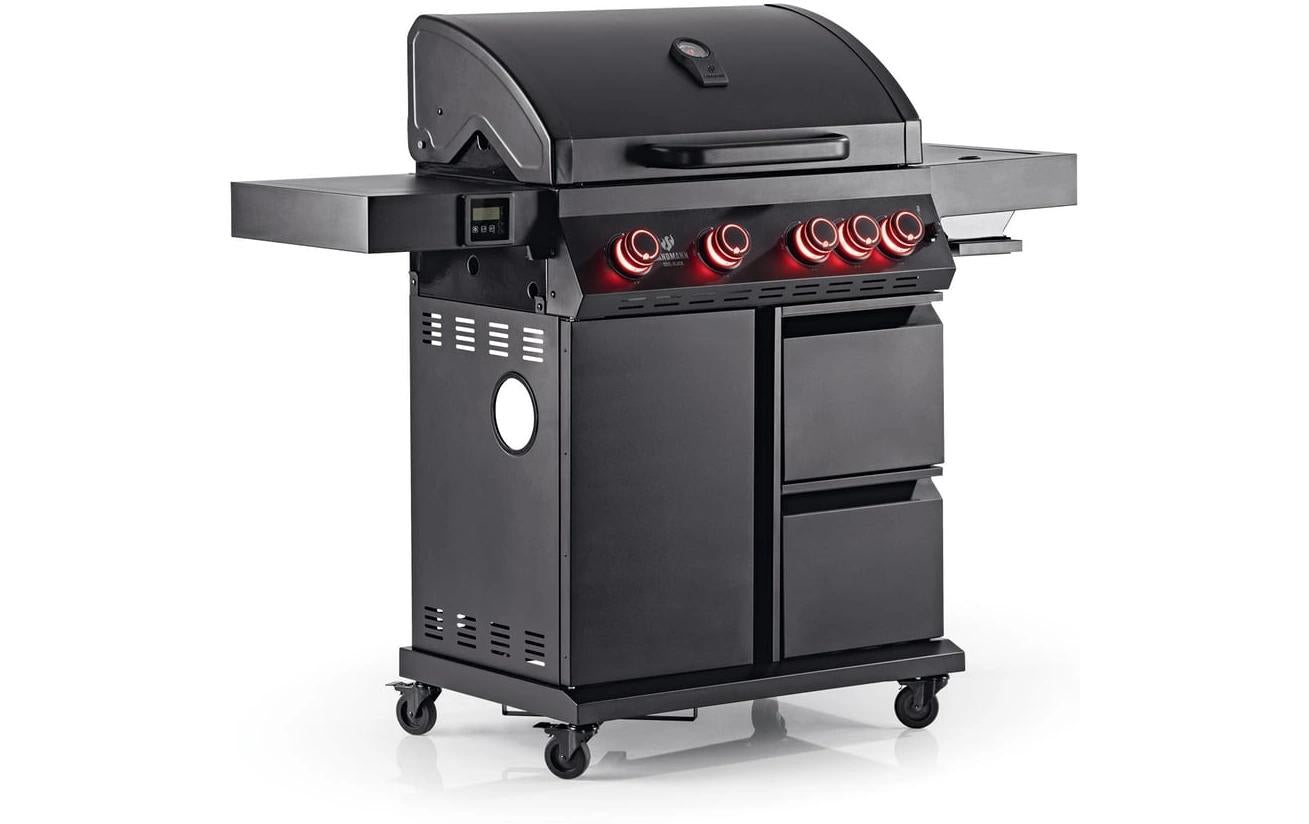 LANDMANN Gasgrill Cool Black 4.1 maxX 144x121x53cm, 4 Brenner, 800C Zone,
