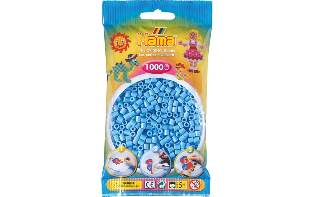 Hama Bügelperlen midi pastell-blau, 1000 Stk.