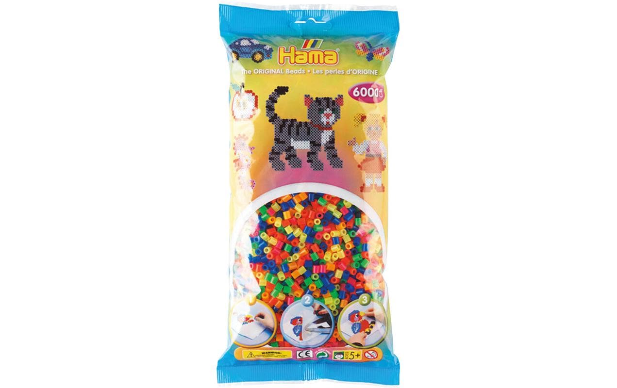 Hama Bügelperlen midi neon mix 51, 6000 Stk