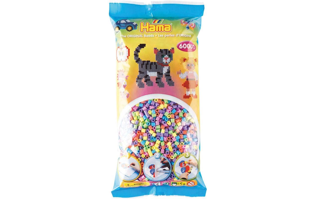 Hama Bügelperlen midi pastell mix 50, 6000 Stk.