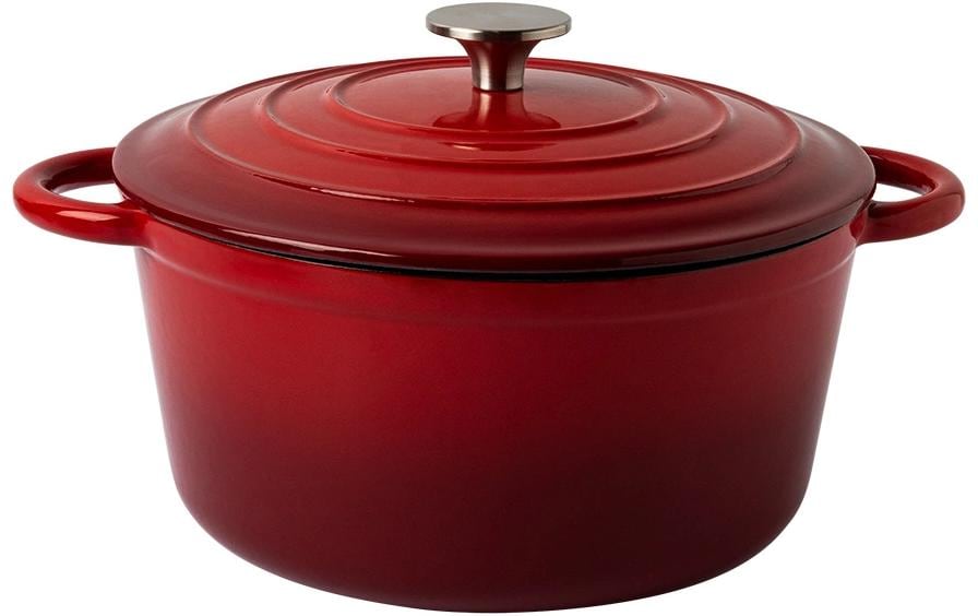 Lunasol Jupiter Gusseisentopf 24cm 4 Liter, emailliert rot