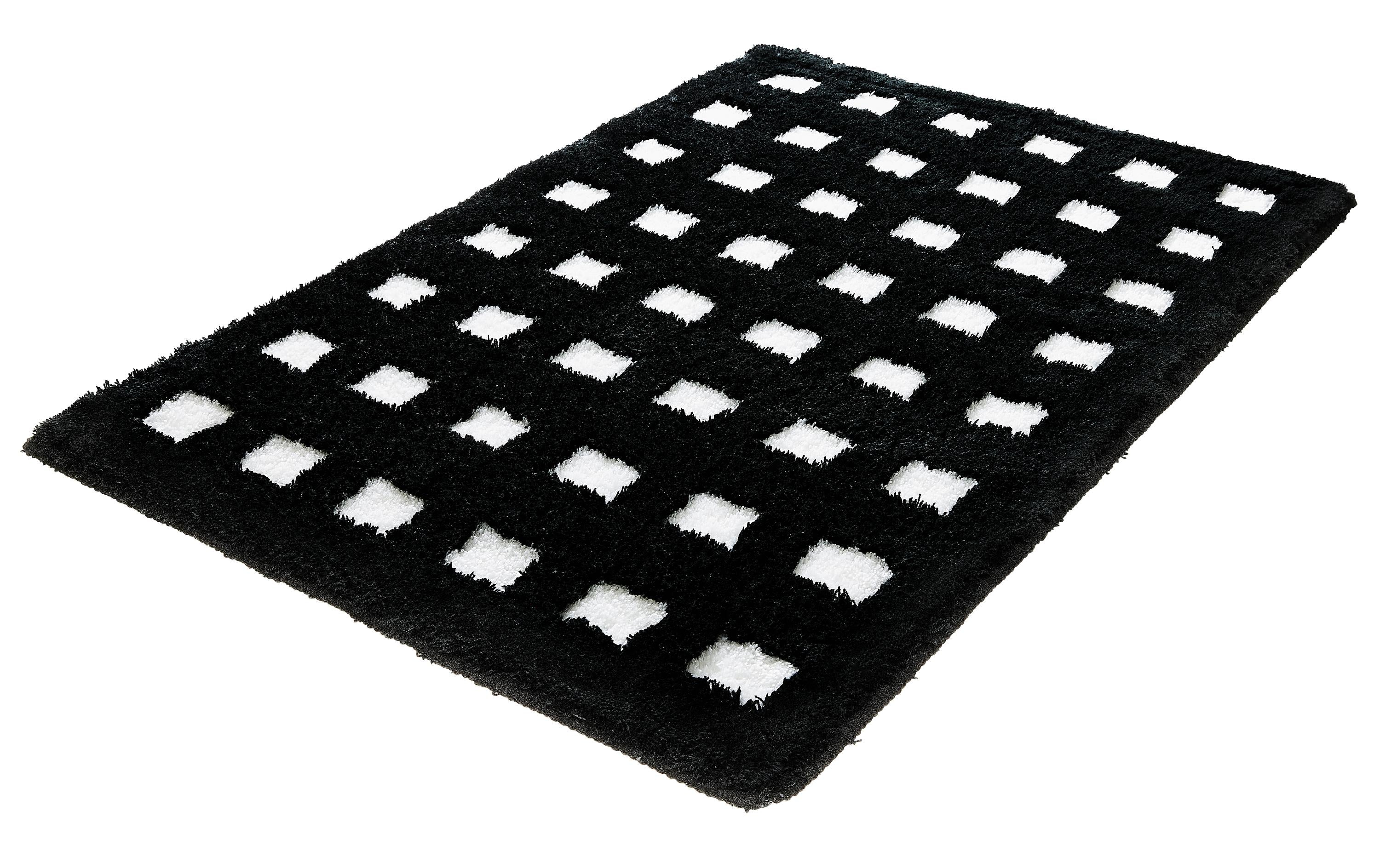 Kleine Wolke Badteppich Boxes 70x120 cm, Schwarz Weiss
