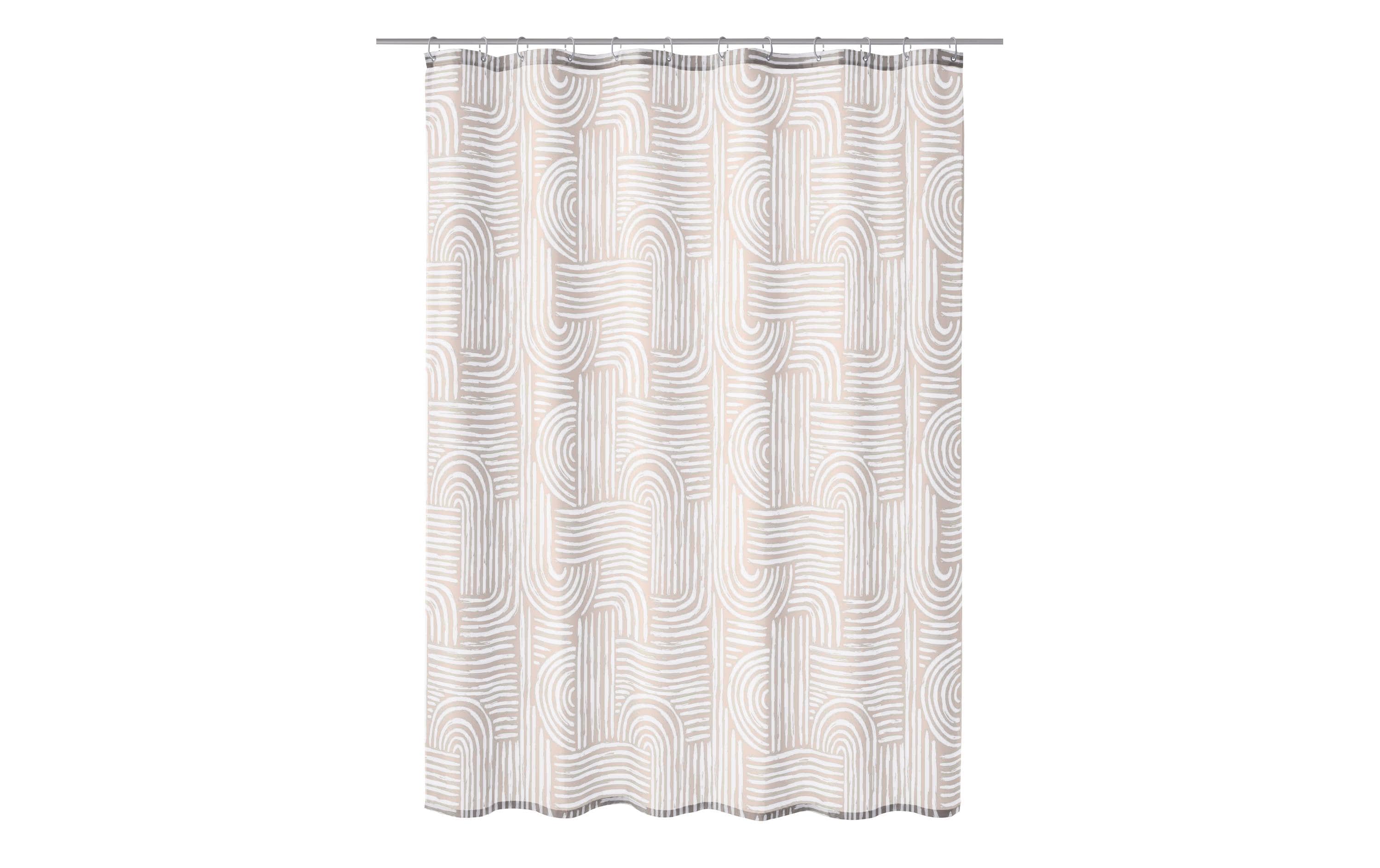 Kleine Wolke Duschvorhang Linja 100% PEVA, 180 x 200 cm, Seide/Creme