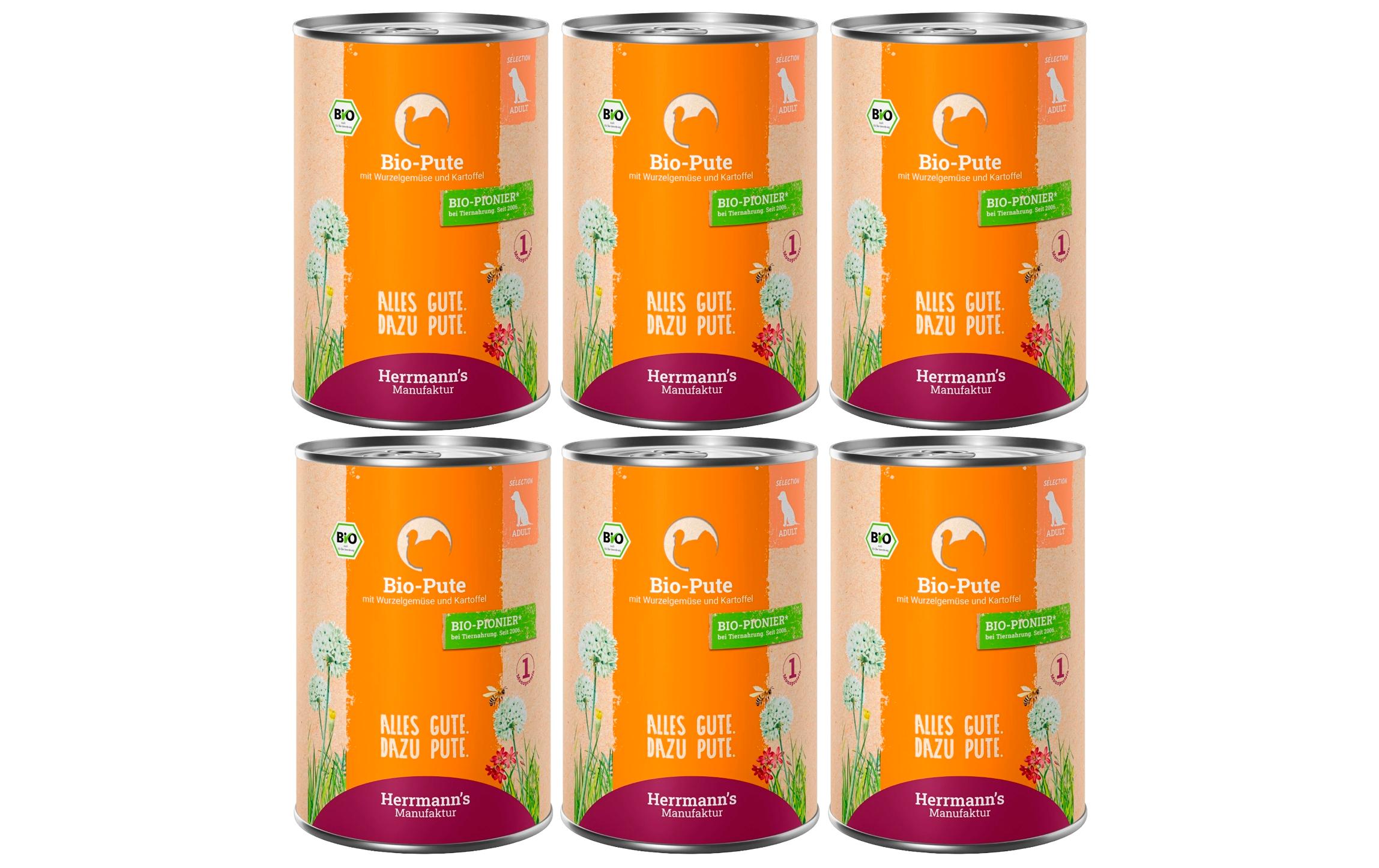 Herrmanns Dog Adult Bio Pute Wurzelgemüse 6x400g