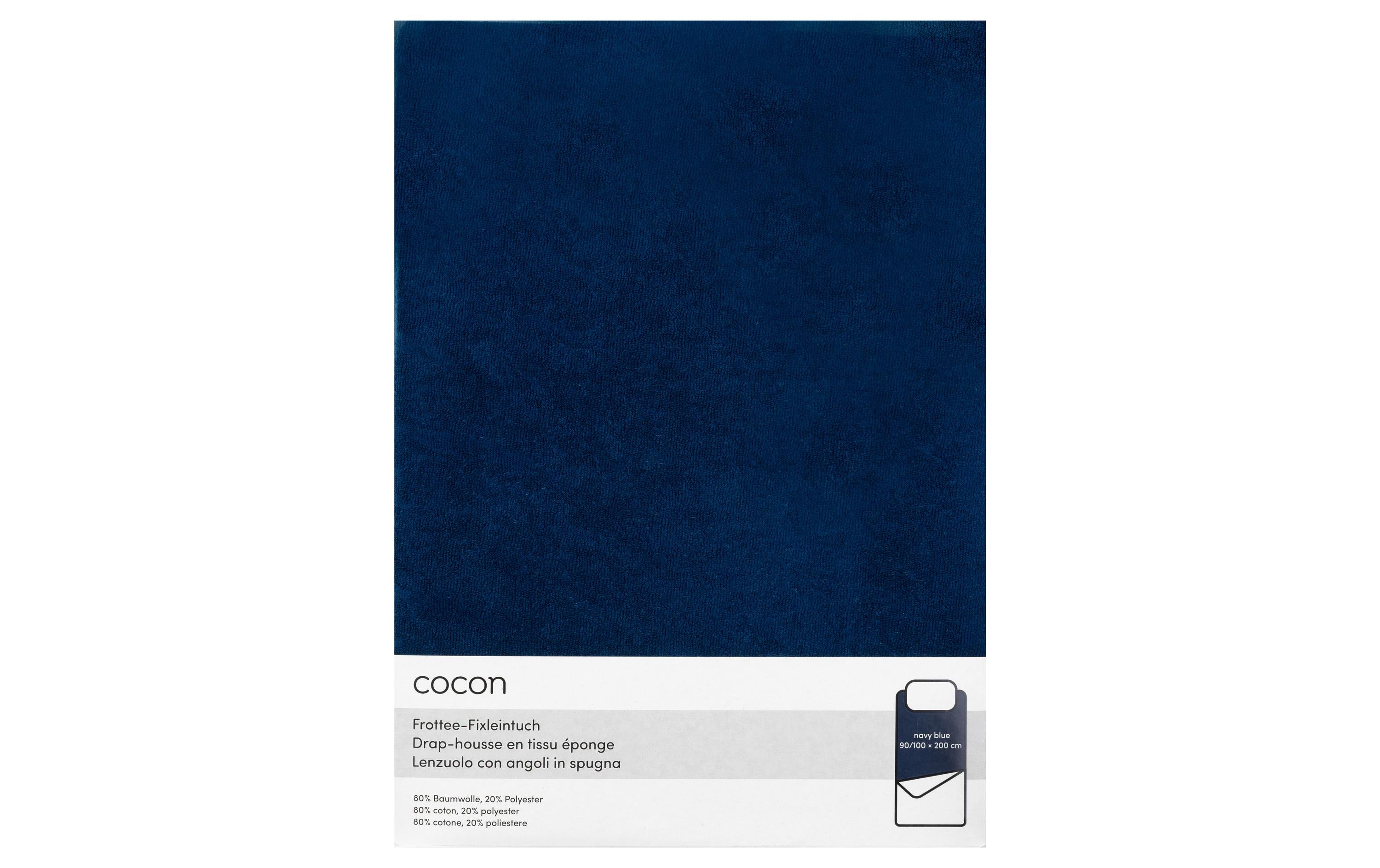 COCON Fixleintuch Frottee marineblau 90/100x200 cm, 210gsm