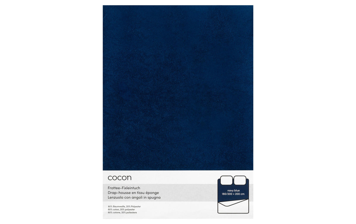 COCON Fixleintuch Frottee marineblau 180/200x200 cm, 210gsm