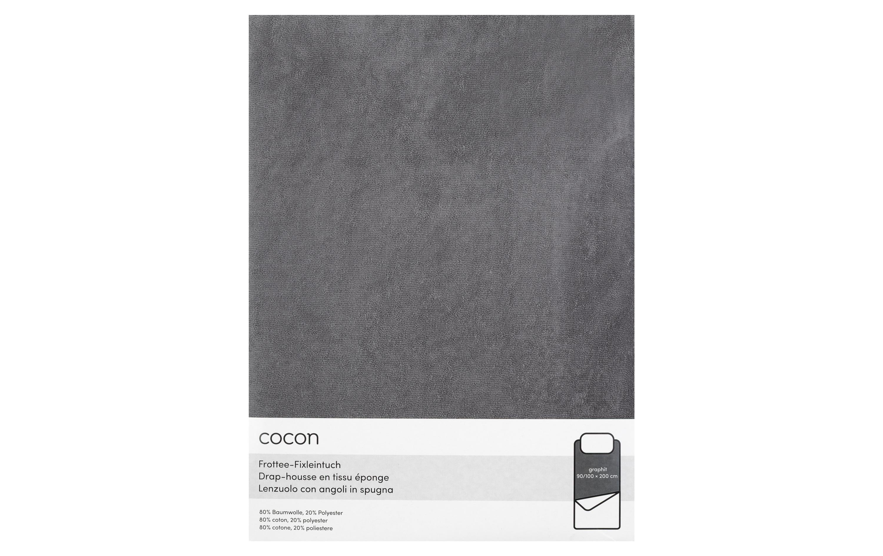 COCON Fixleintuch Frottee graphit 90/100x200 cm, 210gsm