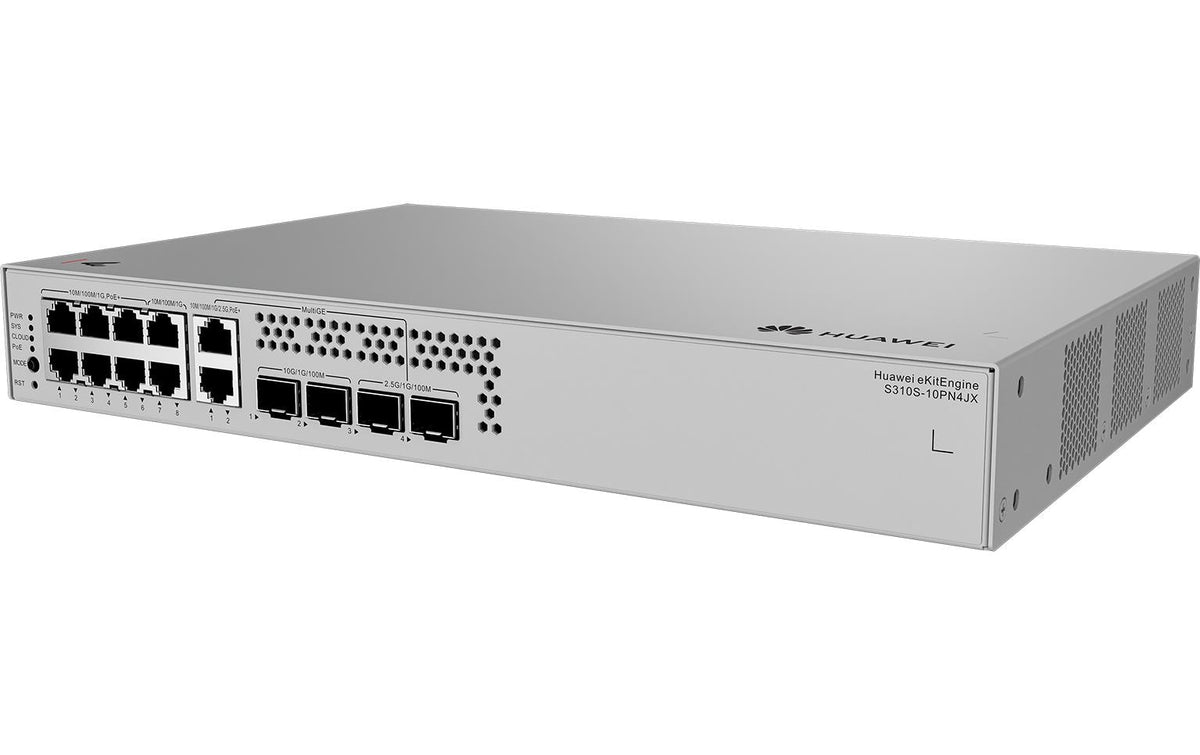 Huawei L2+ Managed Switch: S310S-10PN4JX 6x 10/100/1000BASE-T PoE+ ports