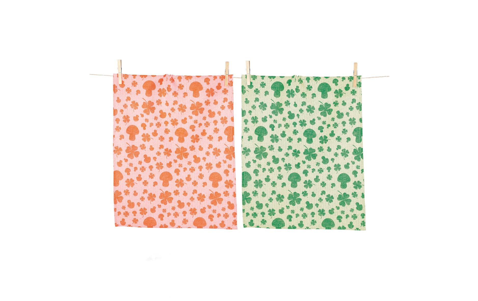 pad Geschirrtuch, Glückspilz orange-green, 50 x 70 cm, 2er Set