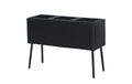 COCON Pflanztopf schwarz 78x58xH26/54cm, Polyrattan, 3x 1.17L
