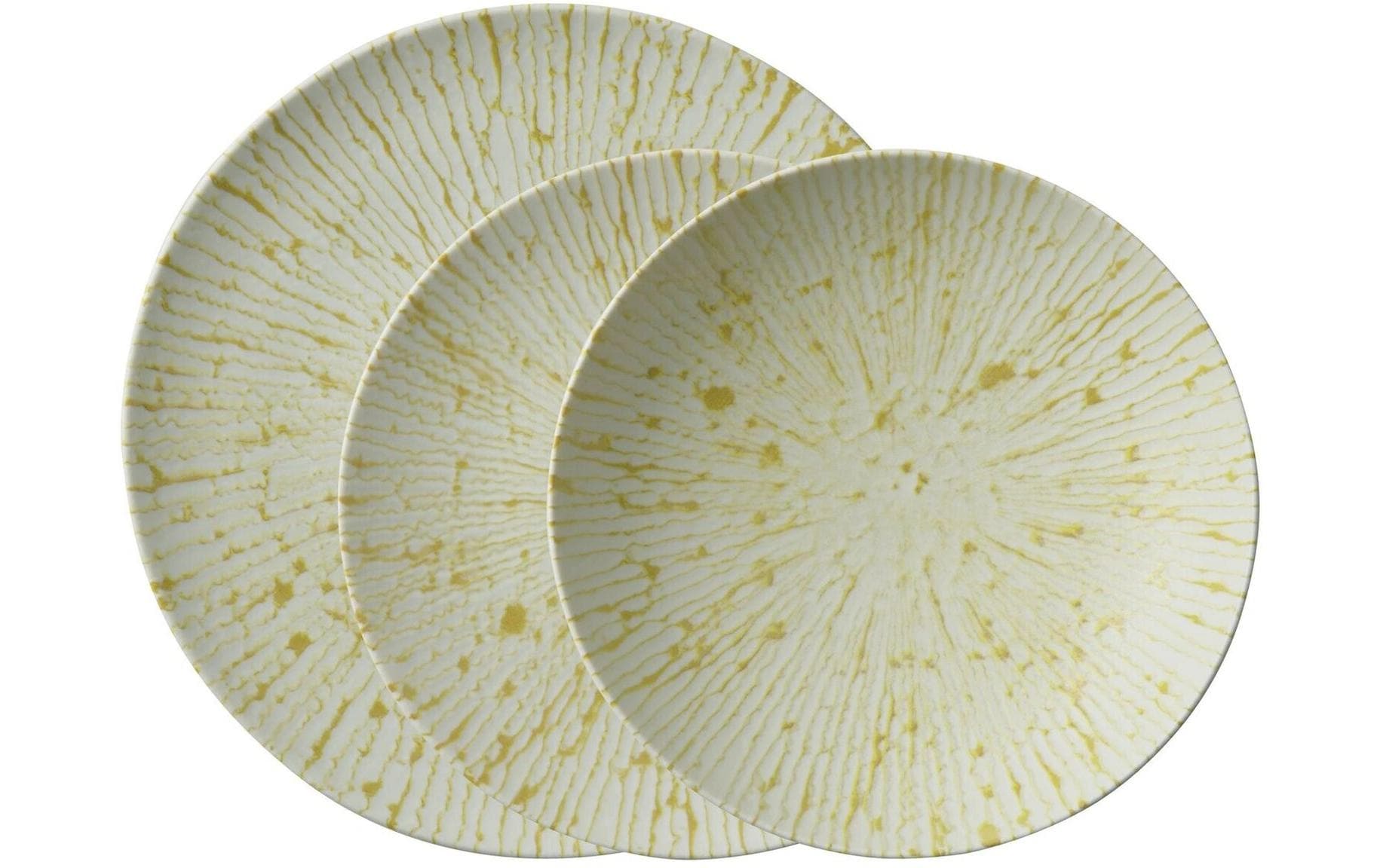 AK Teller Set 12 Stk Golden Ray Stoneware