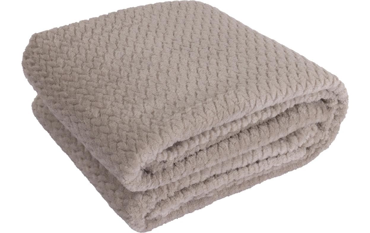Hubatka Plaid Uni, pearl Wohndecke 180x220cm