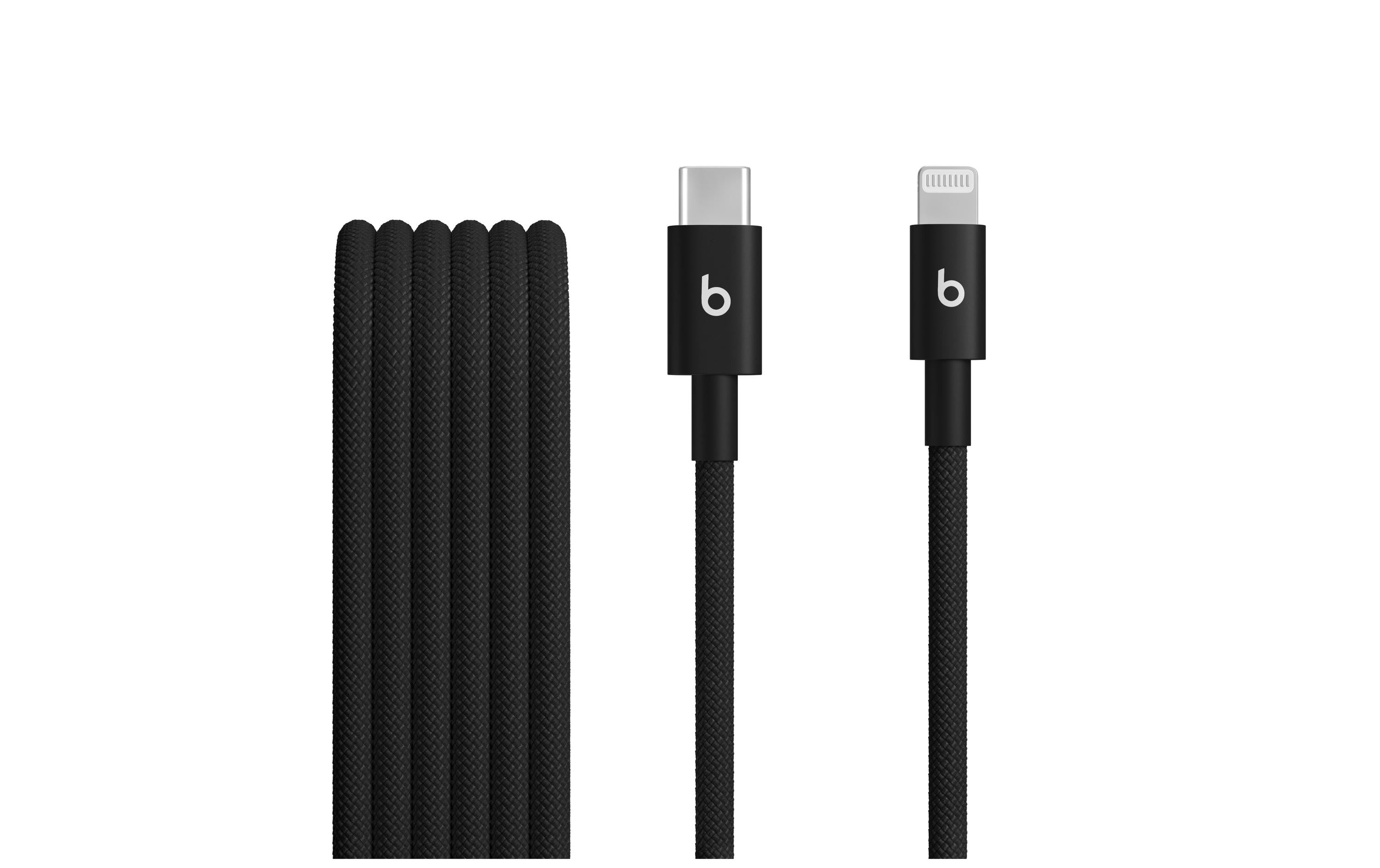 APPLE Beats USB-Kabel C-Light, 1.5m, black geflochten, USB 2.0, Lightning, Bolt Black