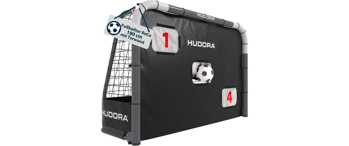 Hudora Fussballtor Roco 180 grau mit Torwand
