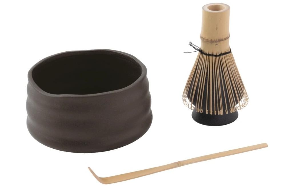 Paderno 4-teiliges Matcha-Set Keramik Bambus