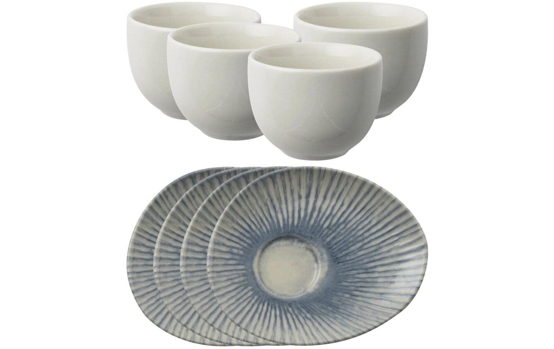 AK Kaffeeservice 4 Tassen M/Teller Org Sunlight Blue Stoneware
