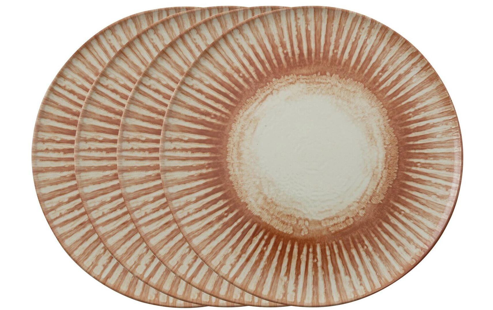 AK Set 4 Pizzateller Cm 32 Sunlight Red Stoneware