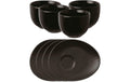 AK Kaffeeservice 4 Tassen M/Teller Org Onyx Stoneware
