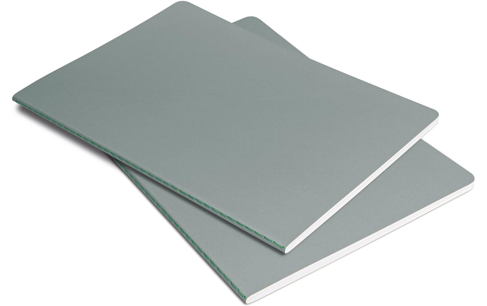 Sigel Linescape Neo Notizheft, A5, 2 Stk. 68 Seiten, 80g, liniert, hellgrau/lime