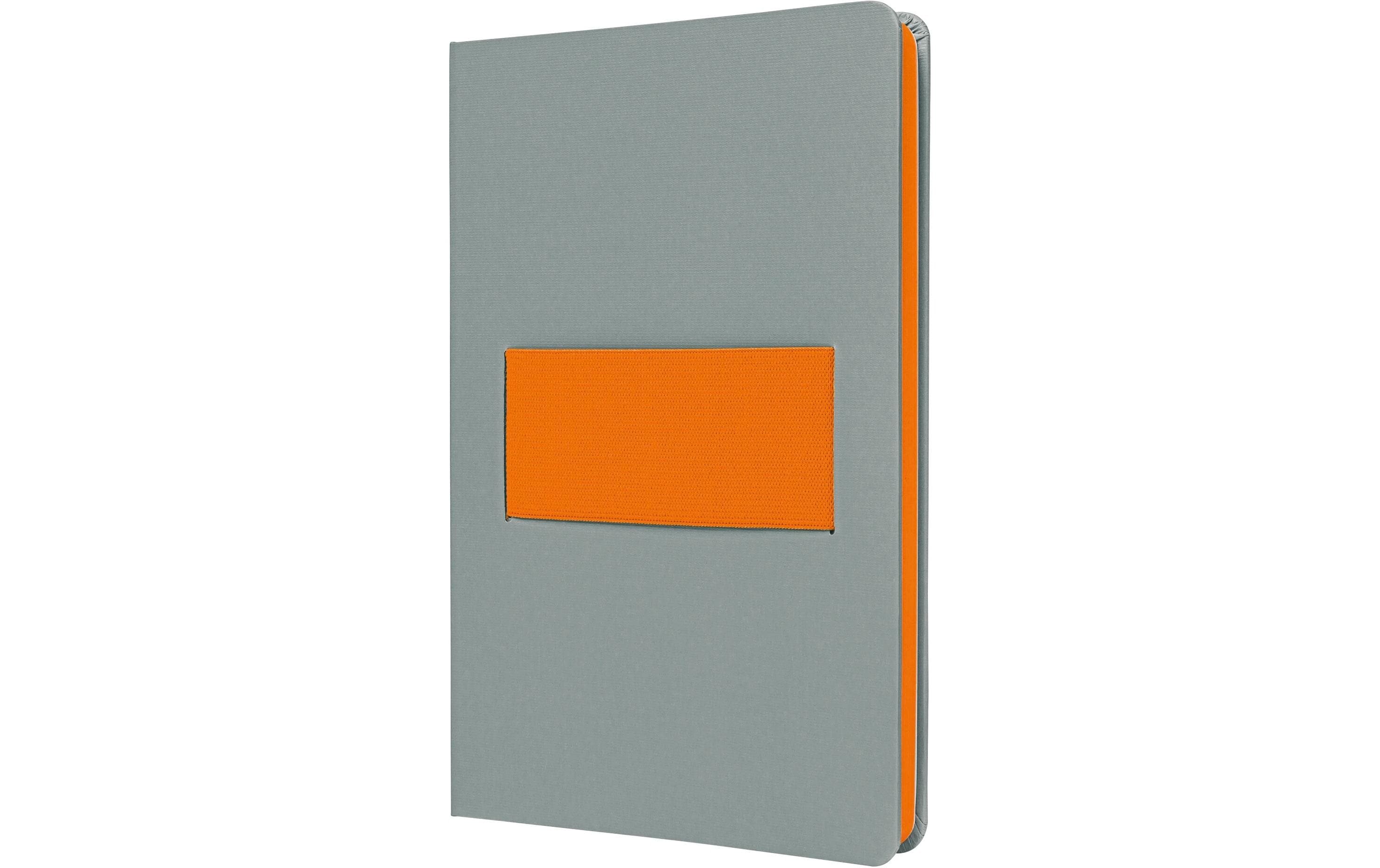 Sigel Linescape Neo Notizbuch, A5 176 Seiten, 80g,kariert, hellgrau/orange