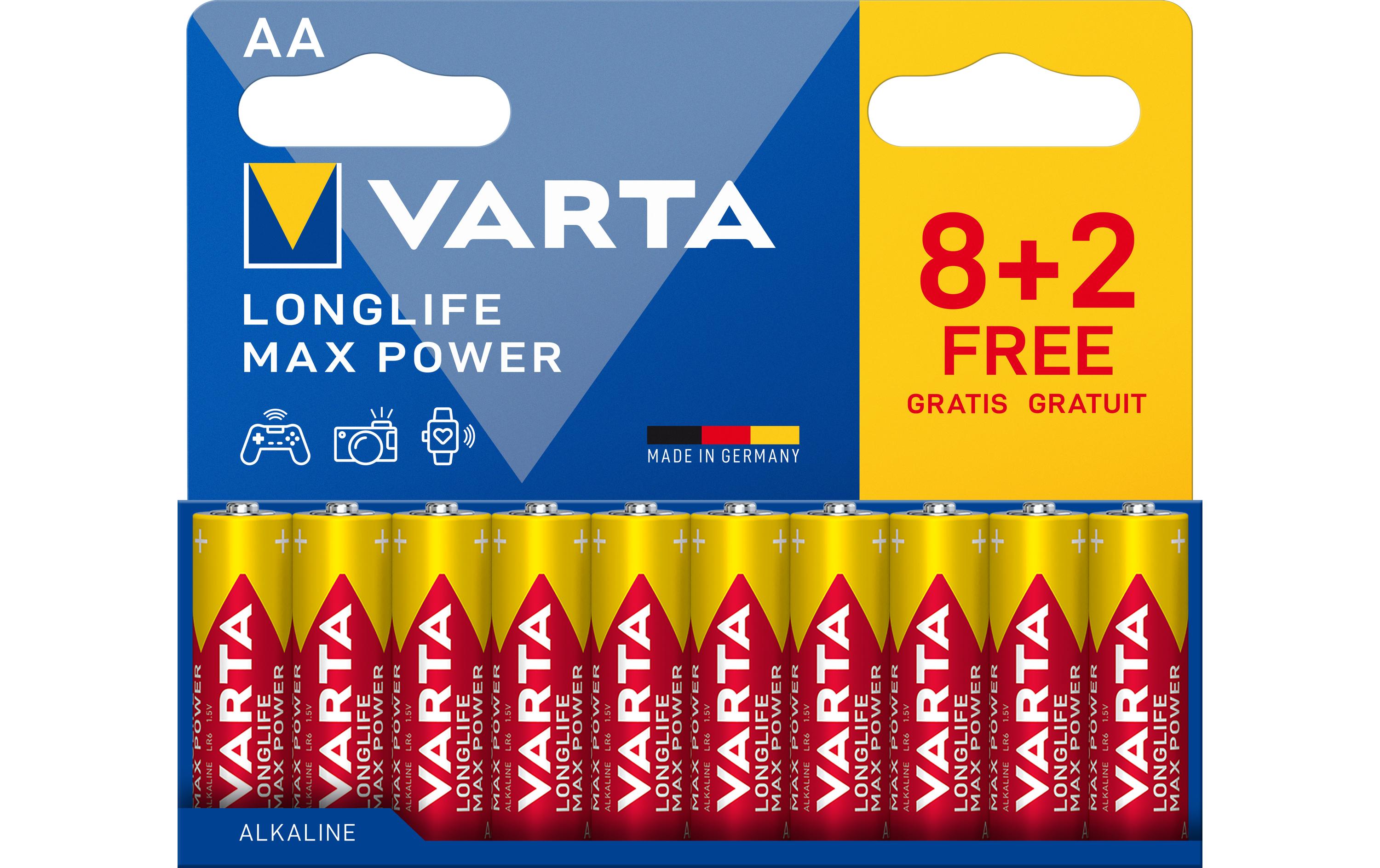 VARTA Longlife Max Power AA, 1.5V, 10Stk 10 Stück, Vollkartonverpackung