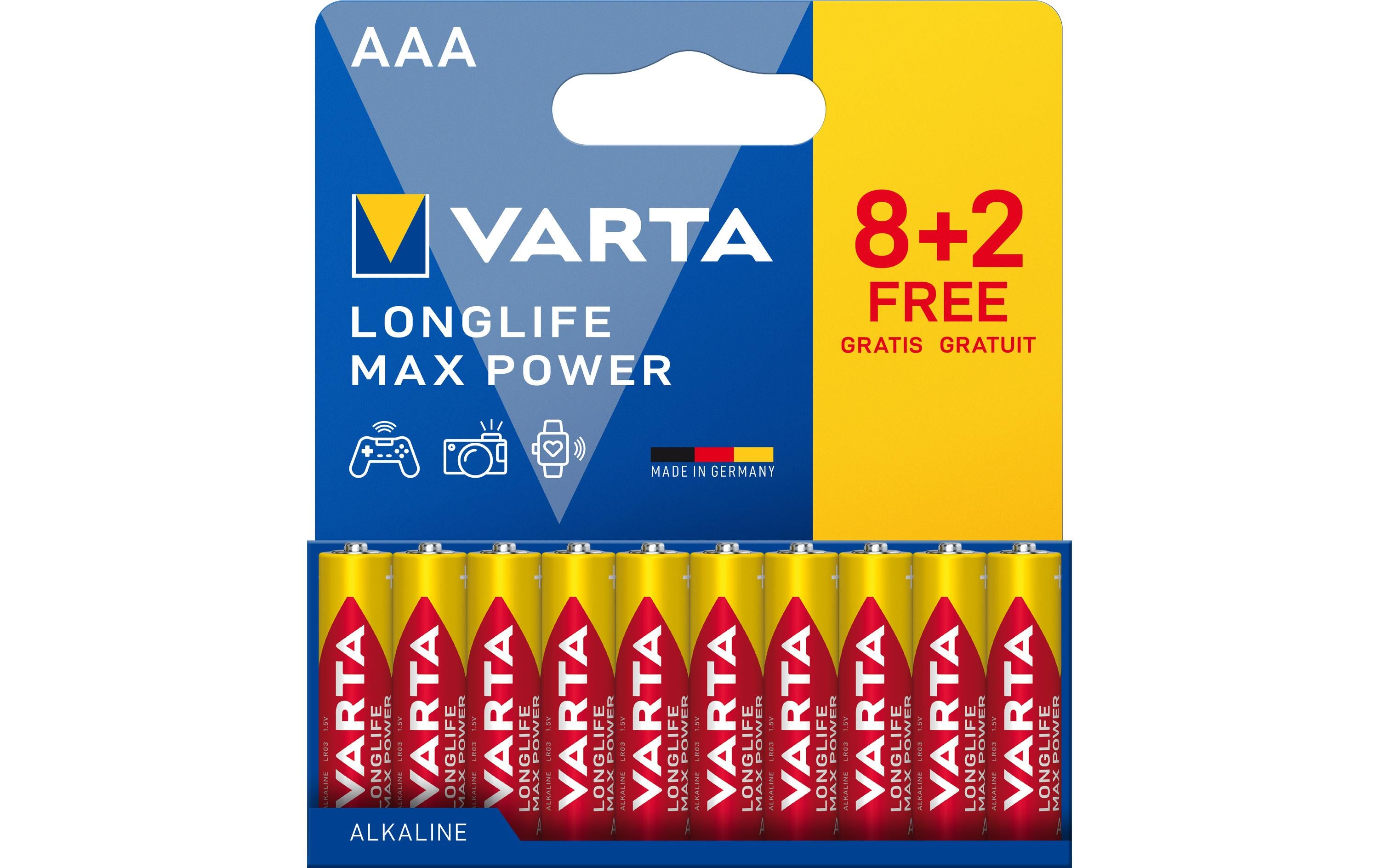 VARTA Longlife Max Power AAA, 1.5V, 10Stk 10 Stück, Vollkartonverpackung