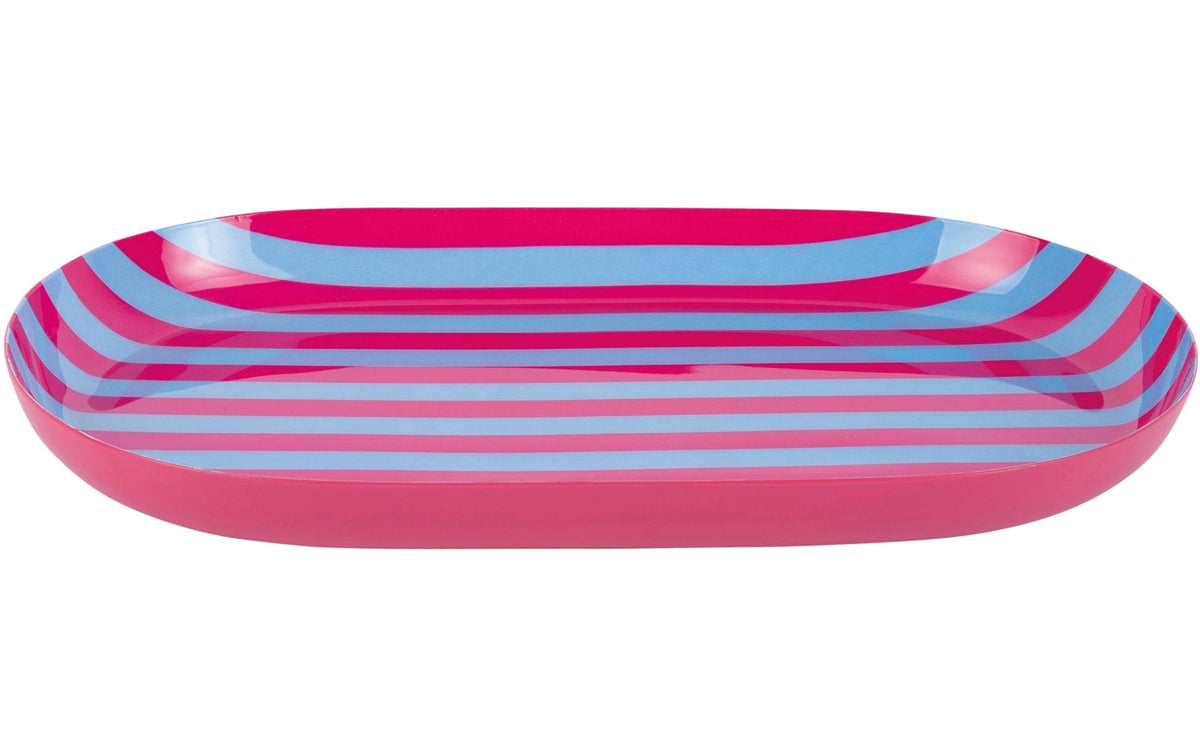 present time Servierpl. Animado Oval Small Bright pink w. soft blue