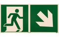 P.R.O. Rettungsweg rechts abwärts Piktogramm 150x300 mm