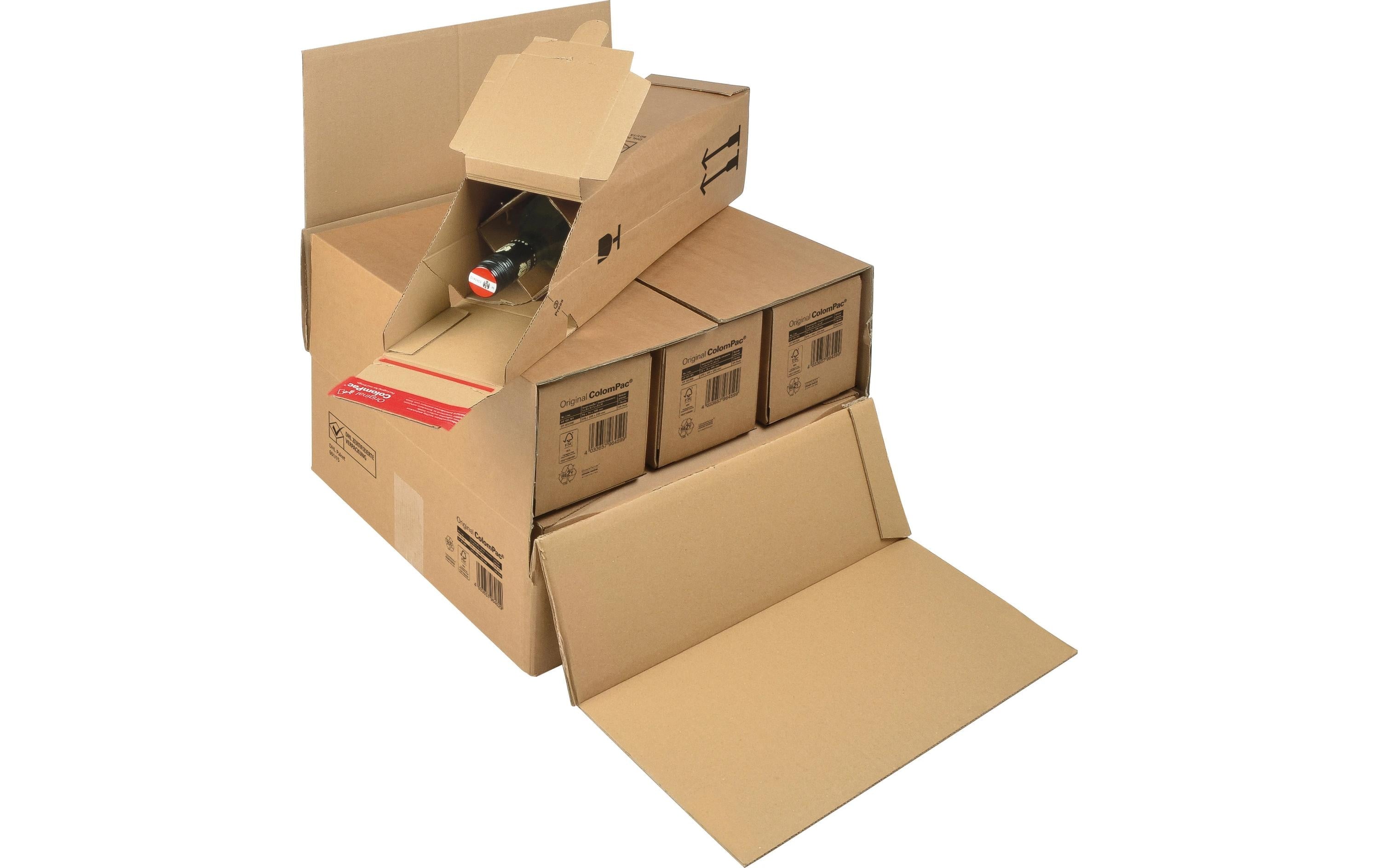 Colompac Umkarton für 3 oder 6 Weinflaschen 375x365x250mm, 1 Stück