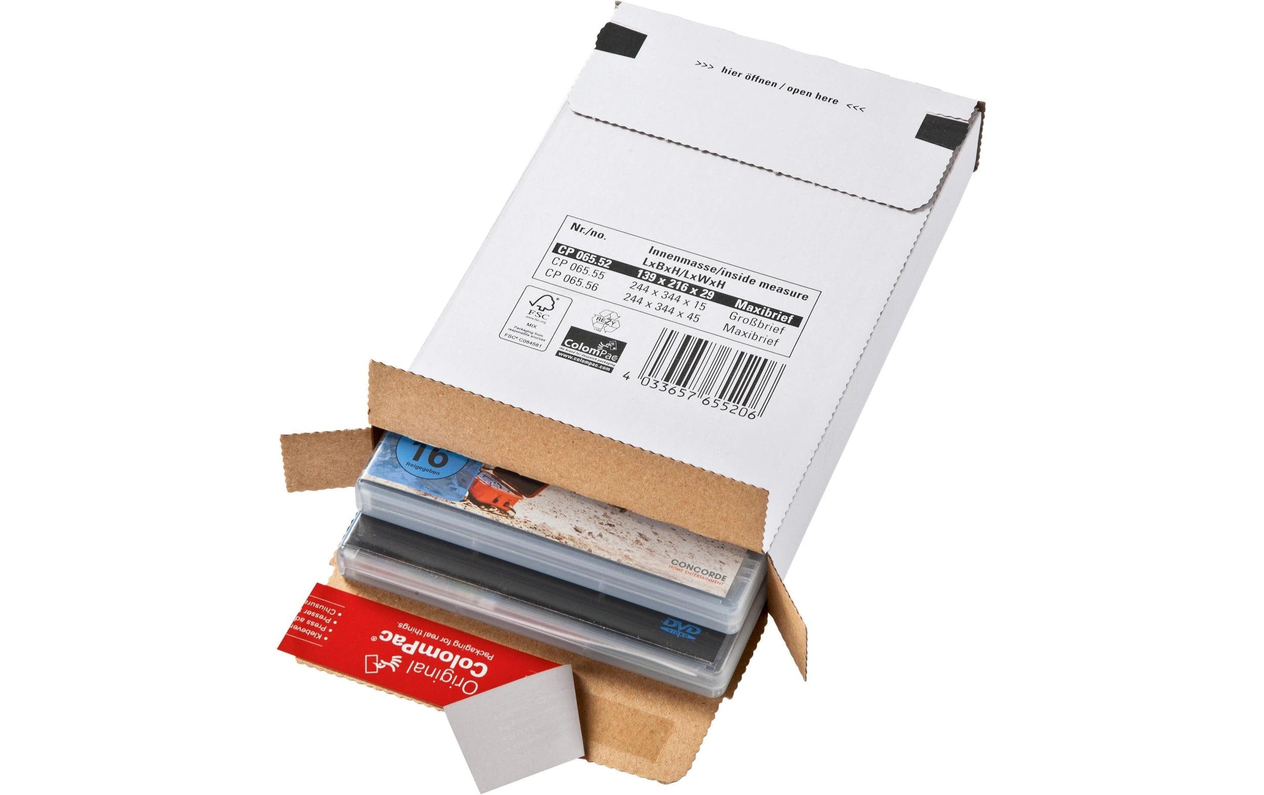 Colompac Kurierpaket Selbstklebeverschluss 244x15x344mm, 1 Stück