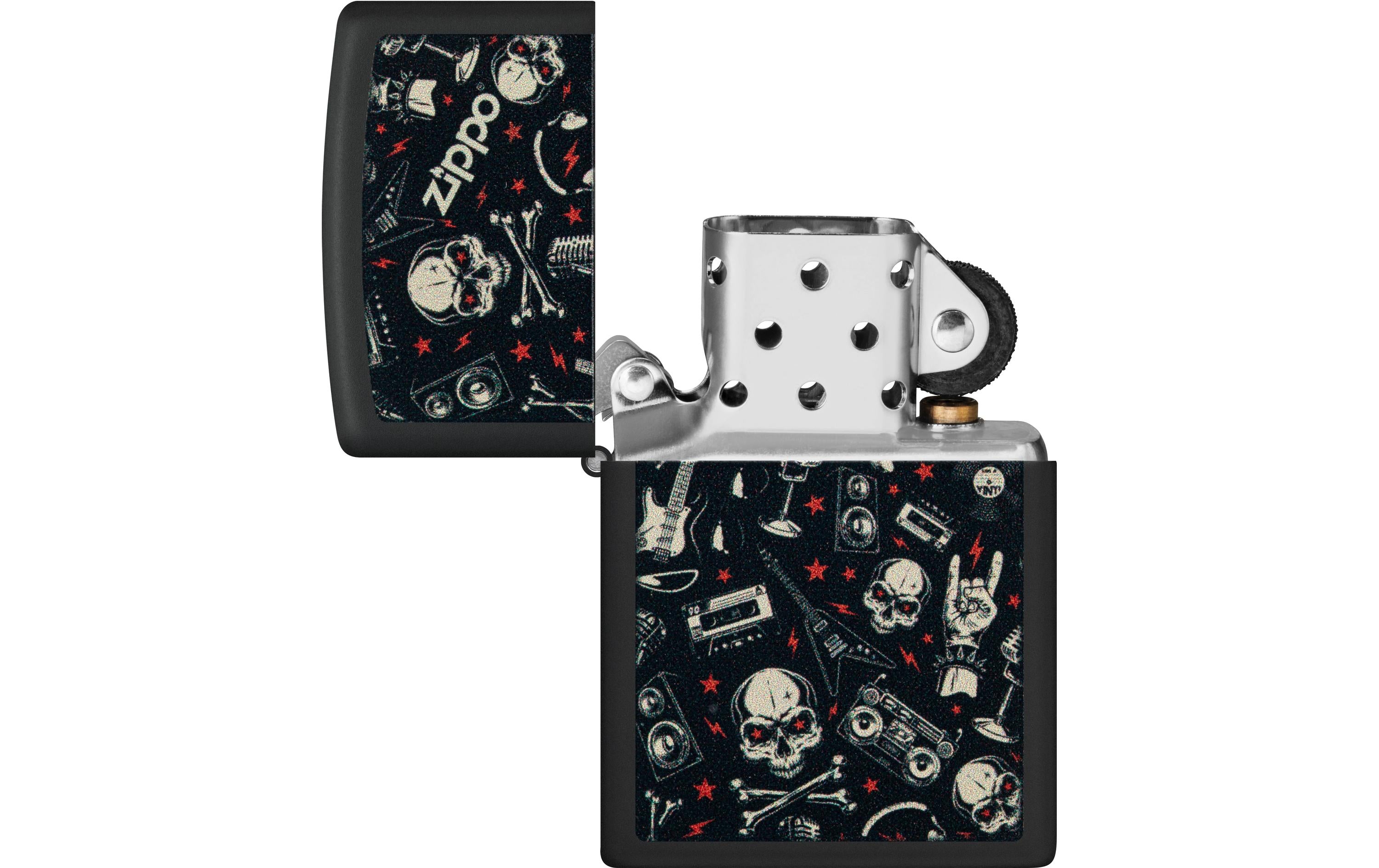 218 Grunt Pattern with Skulls Zippo Skulls