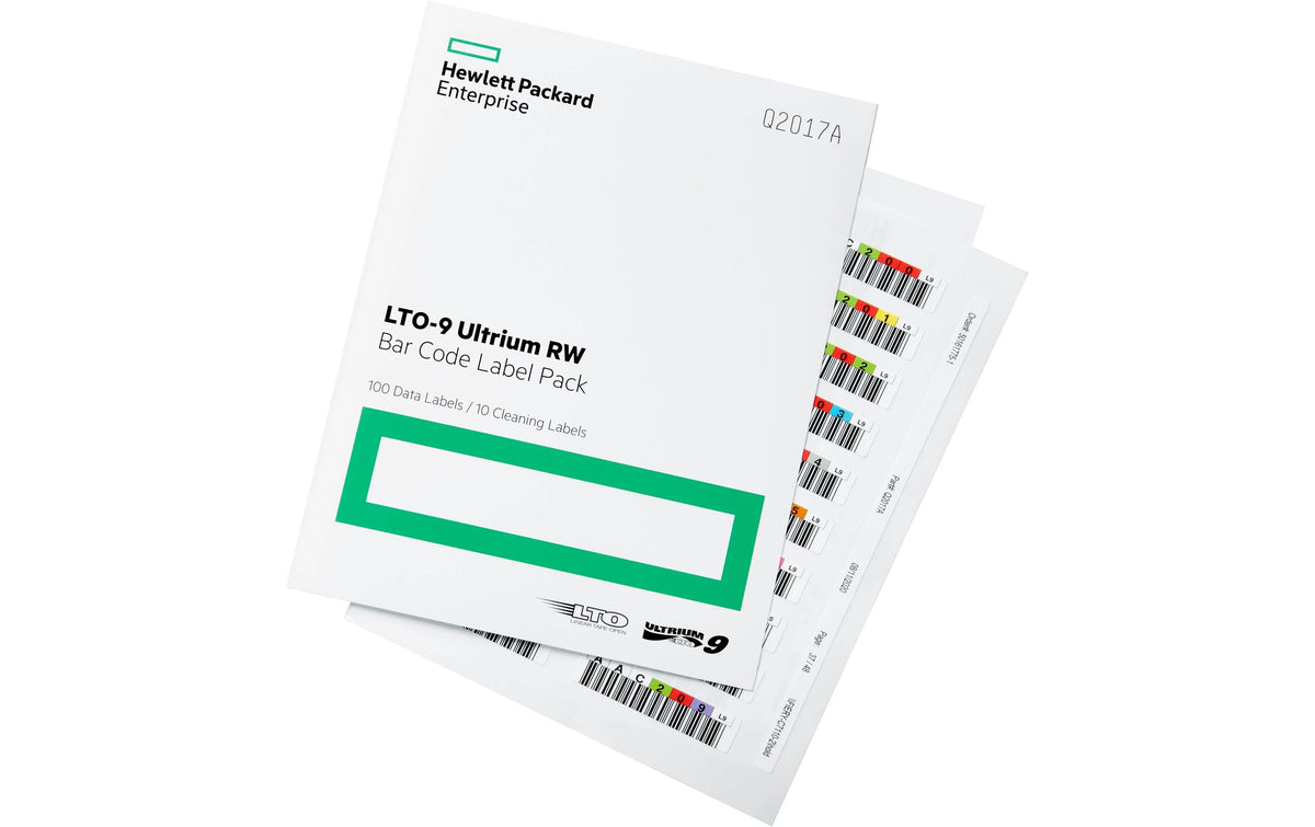 HPE Q2017A: 100 Strichcode Etiketten LTO--9 100 Etiketten Daten und 10 Reinigungstapes