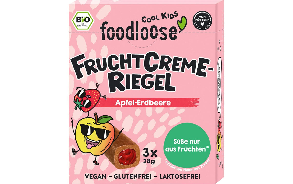 Foodloose Fruchtcreme-Riegel Apfel-Erdbeere 3 x 28 g